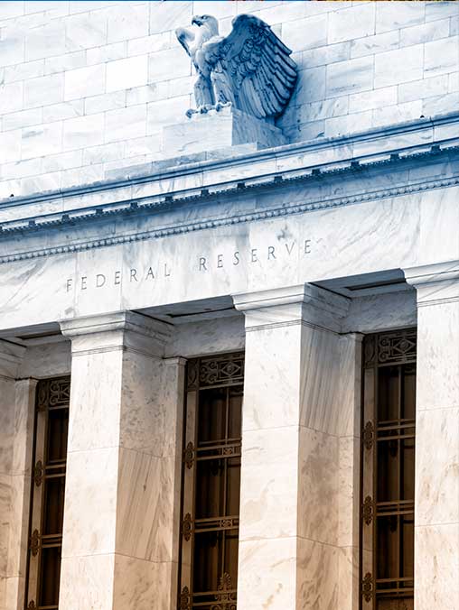 Federal Reserve Building with Eagle on wall